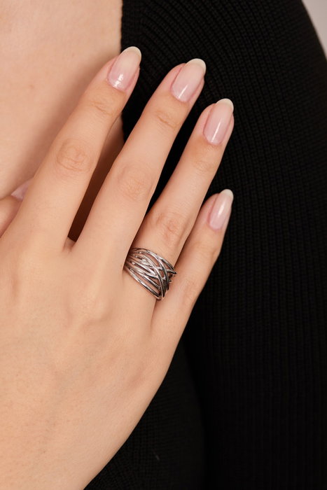 Heliophilia Silver Anillo de Metal Plata